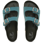 Sandal with buckle detailing for an adjustable fit and stylish look