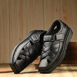 Men Shoe-Style Faux Leather Casual Slip On Sandals