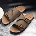 Men's casual sandals with slip-on style and buckle strap