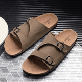 Men's casual sandals with slip-on style and buckle strap