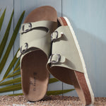 Men's casual sandals with slip-on style and buckle strap