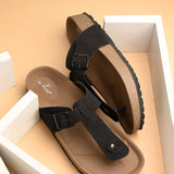 Black Men's casual slip-on closure sandal