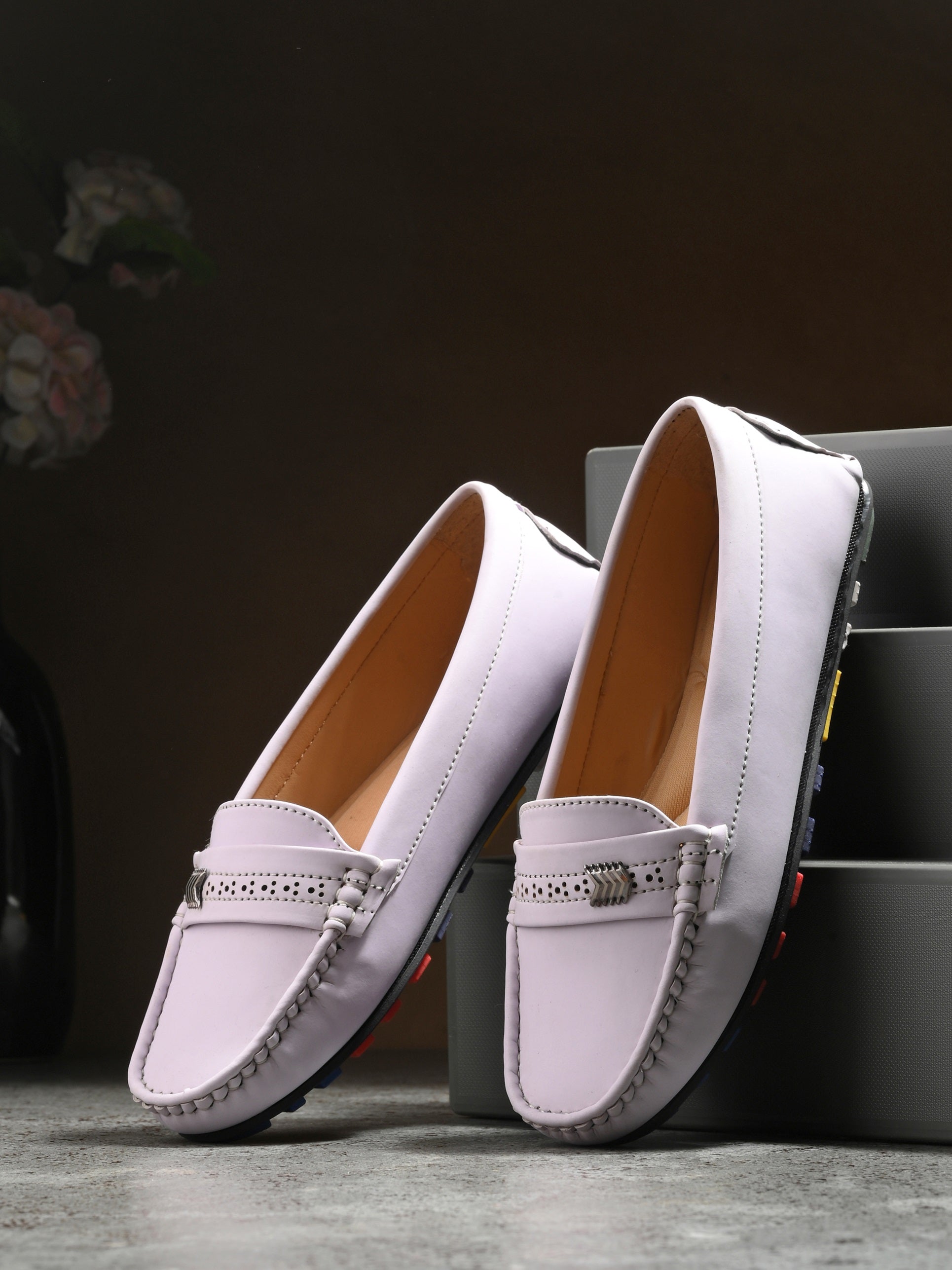 Lavender Slip-On Women Loafers 