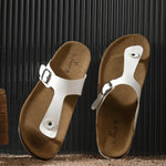 White Men's casual slip-on footbed sandal