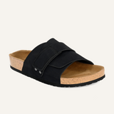Chic Black Leather Slide Sandal For Women