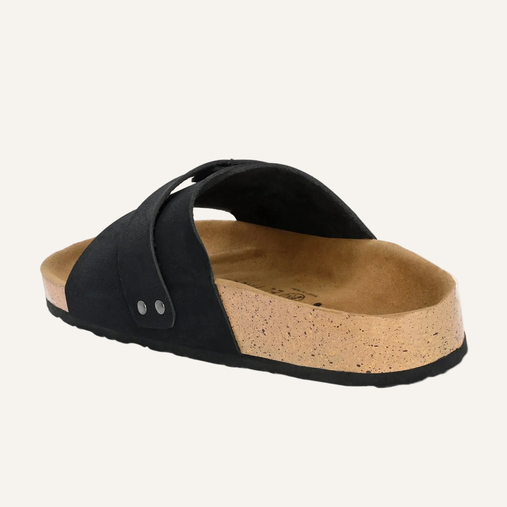 Black Women's casual flat heel slip-on sandal