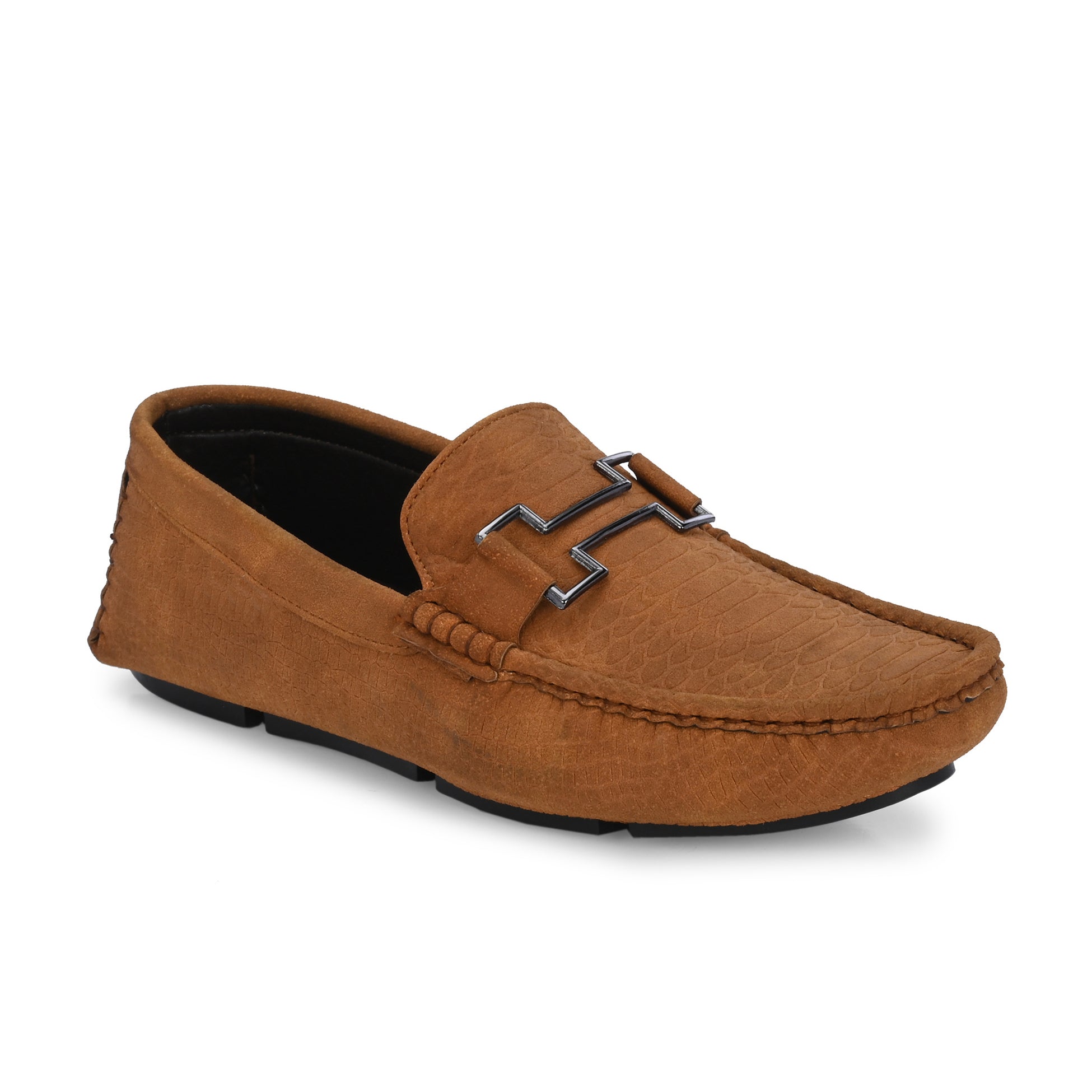 Brown Platform Heel Slip-On Loafer Shoes