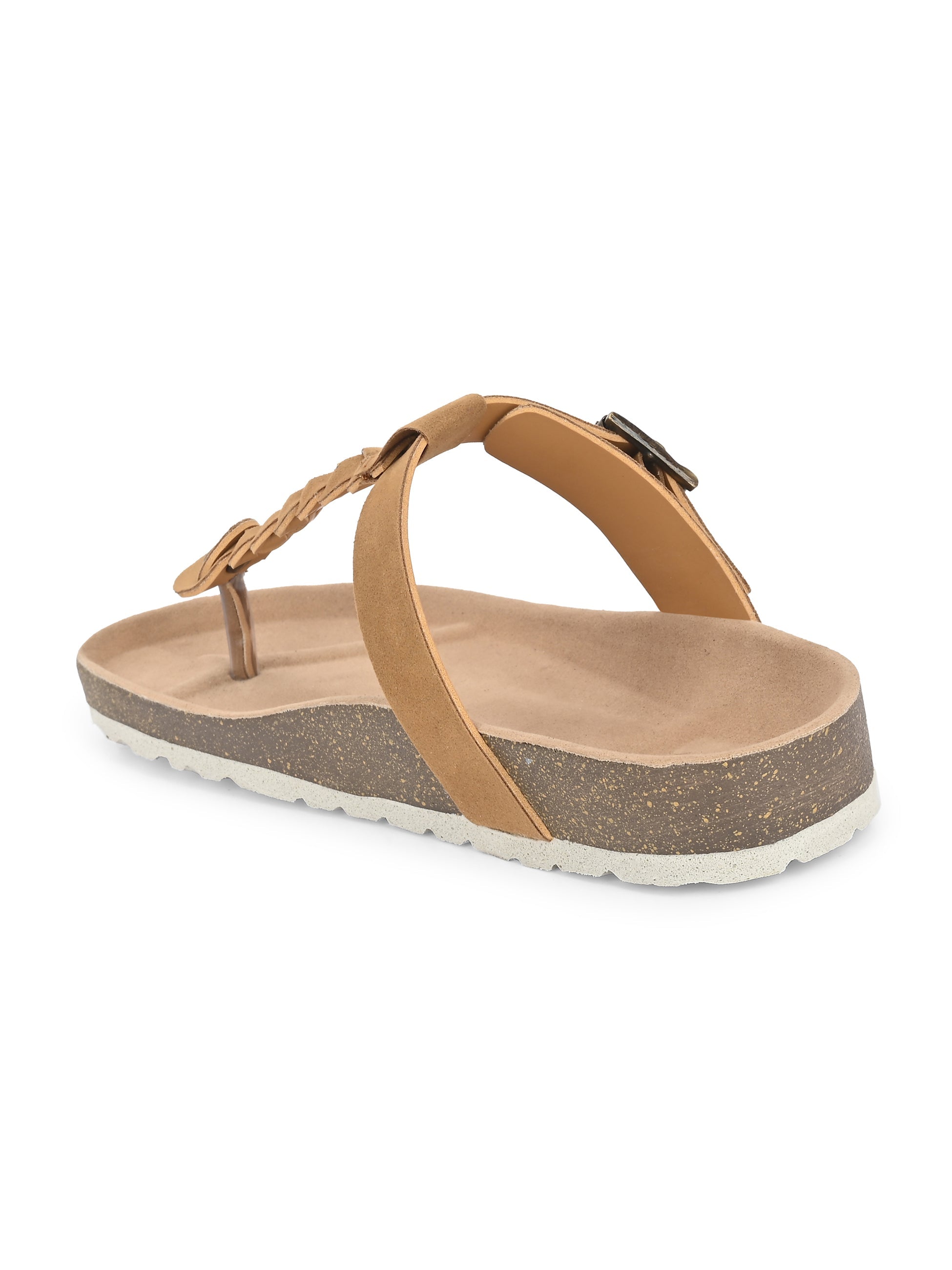 Brown Women's casual flat heel slip-on sandal