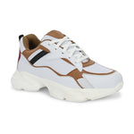 Brown colour Men's lace-up casual shoes with white laces.