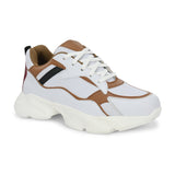 Brown colour Men's lace-up casual shoes with white laces.