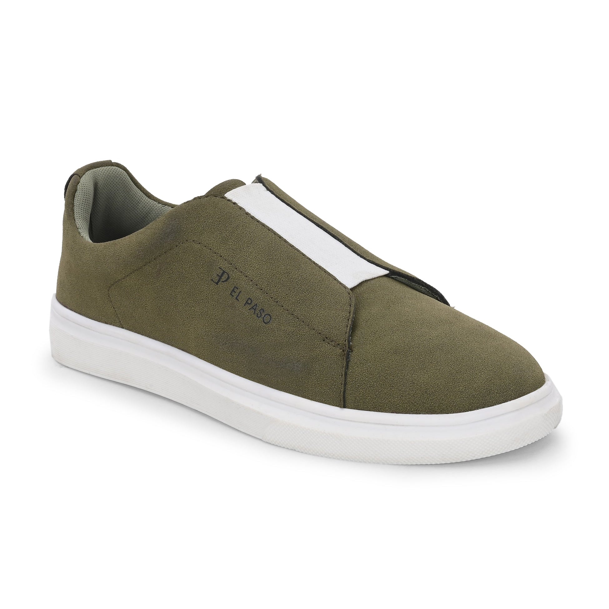 Olive colour Men's casual slip-on sneakers