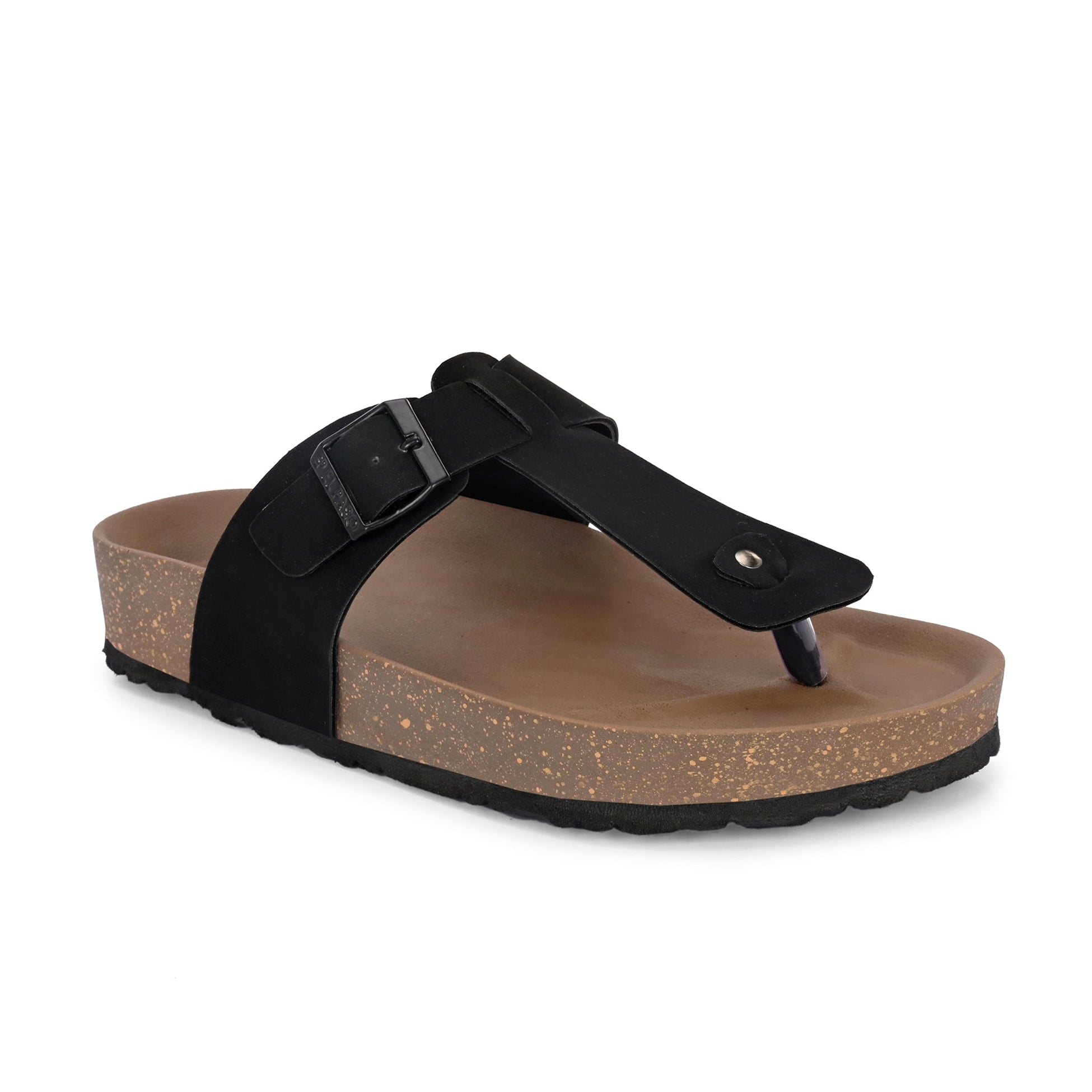 Black Men's casual slip-on closure sandal