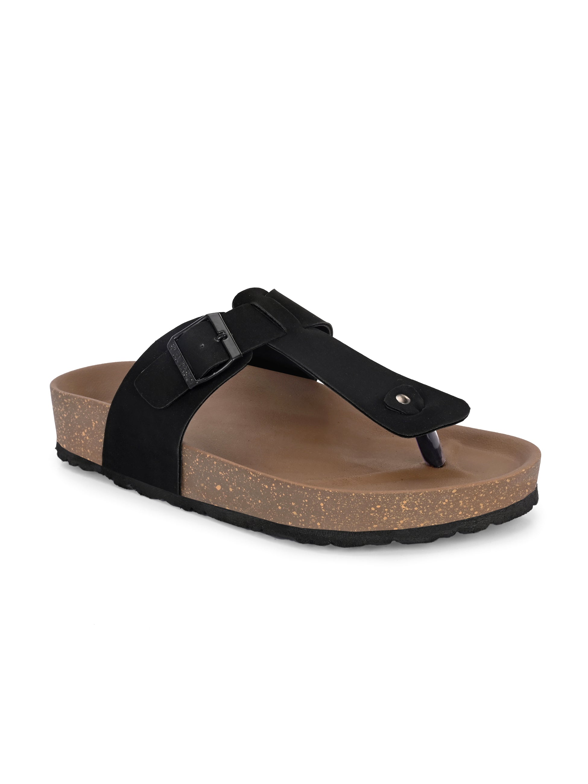 Black Men's casual slip-on closure sandal