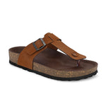 Tan Men's casual slip-on closure sandal