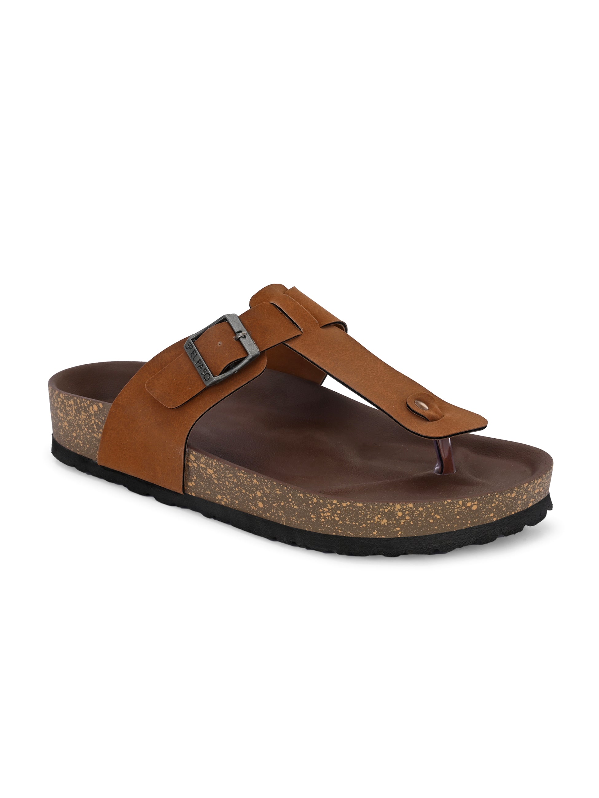 Tan Men's casual slip-on closure sandal