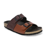 Elegant Sandstone Leather Slip-On Sandal - El Paso Fashion