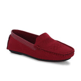 Stylish maroon woven loafer with textured design