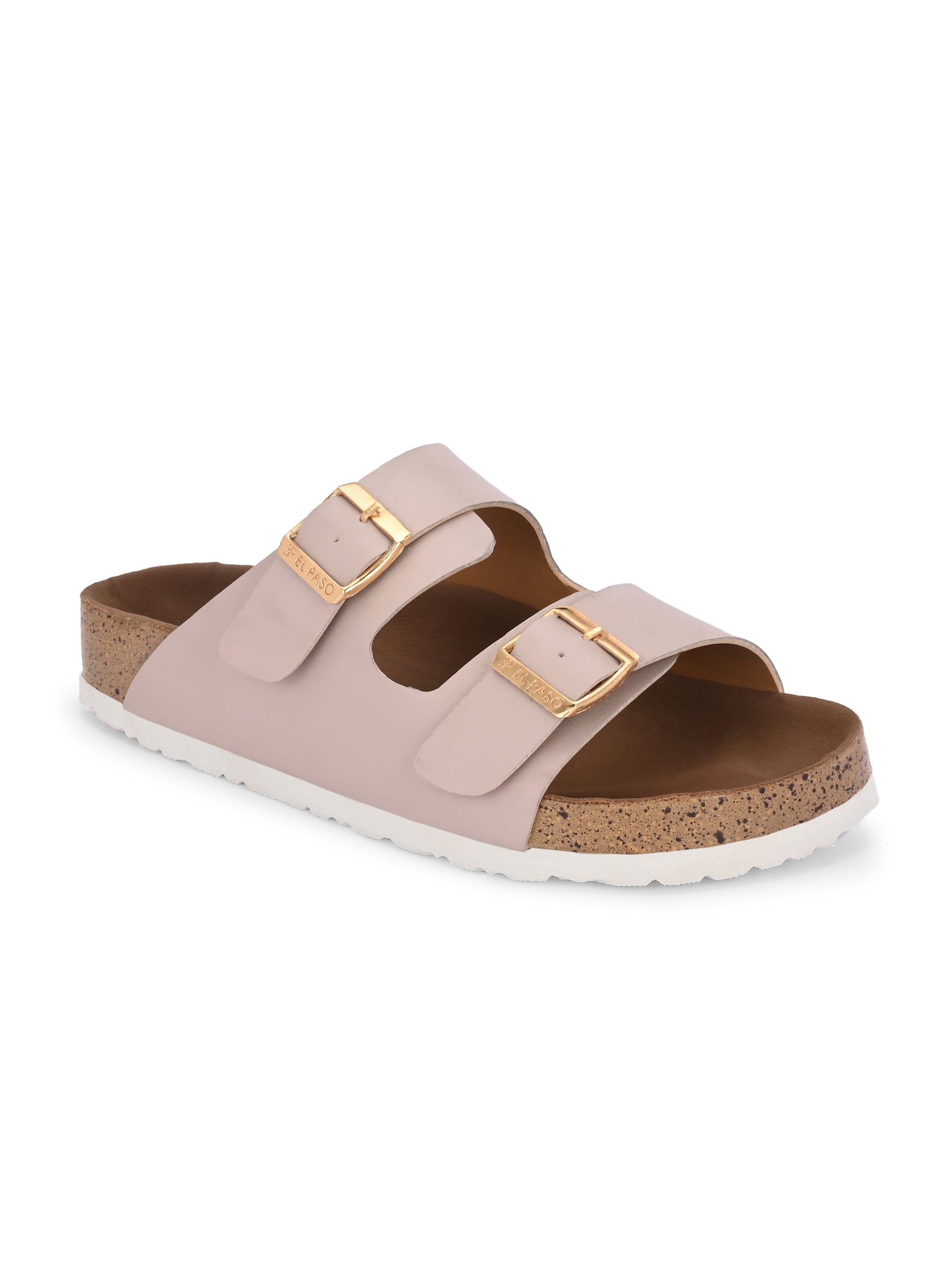 Light Pink Women's casual flat heel buckle strap sandal