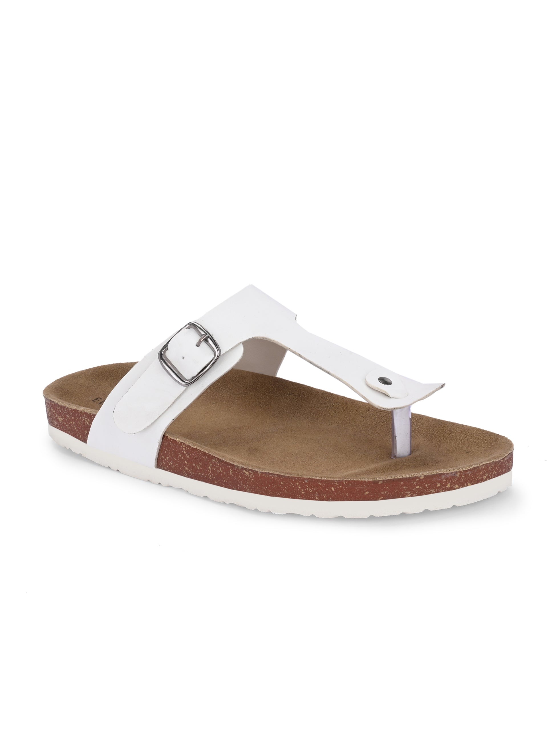 White Men's casual slip-on footbed sandal