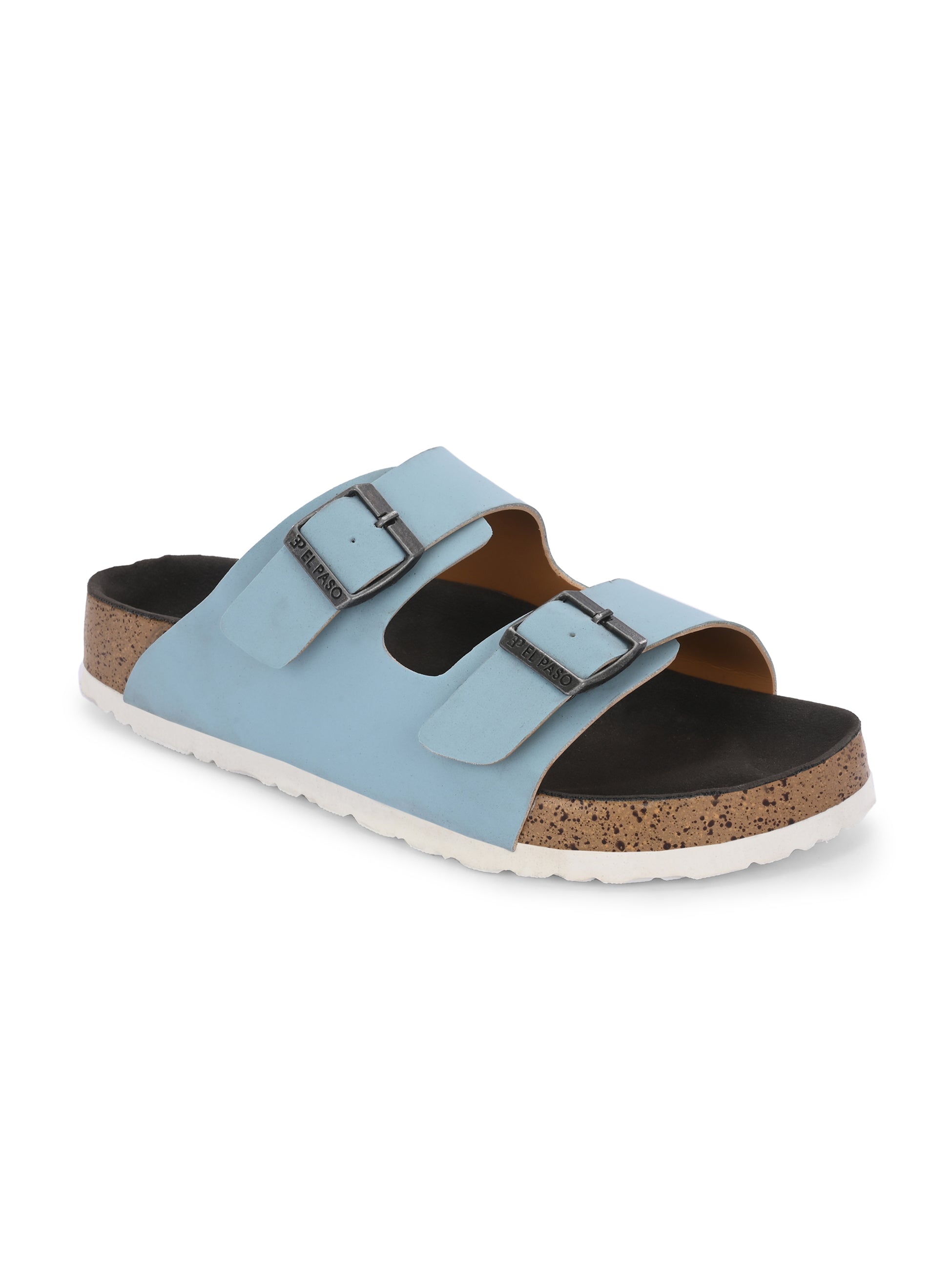 Blue Women's casual flat heel buckle strap sandal