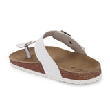 White Men's casual slip-on footbed sandal