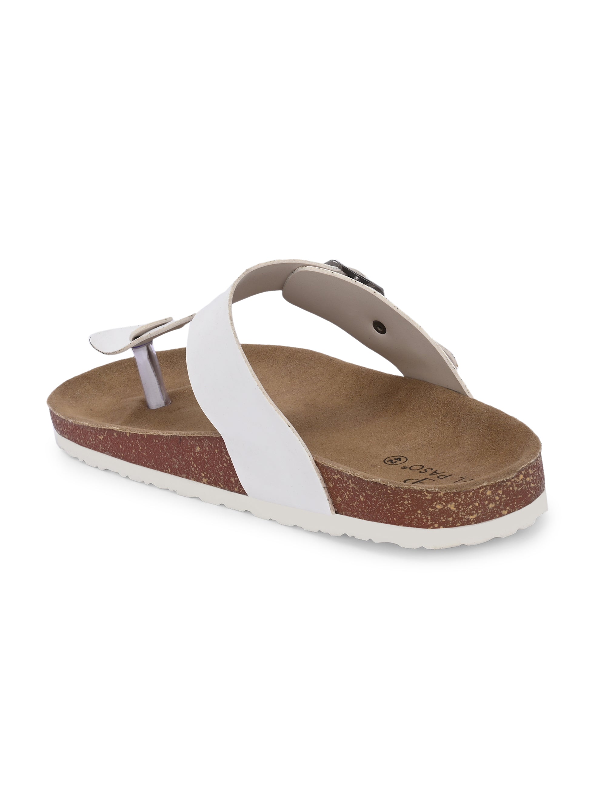 White Men's casual slip-on footbed sandal