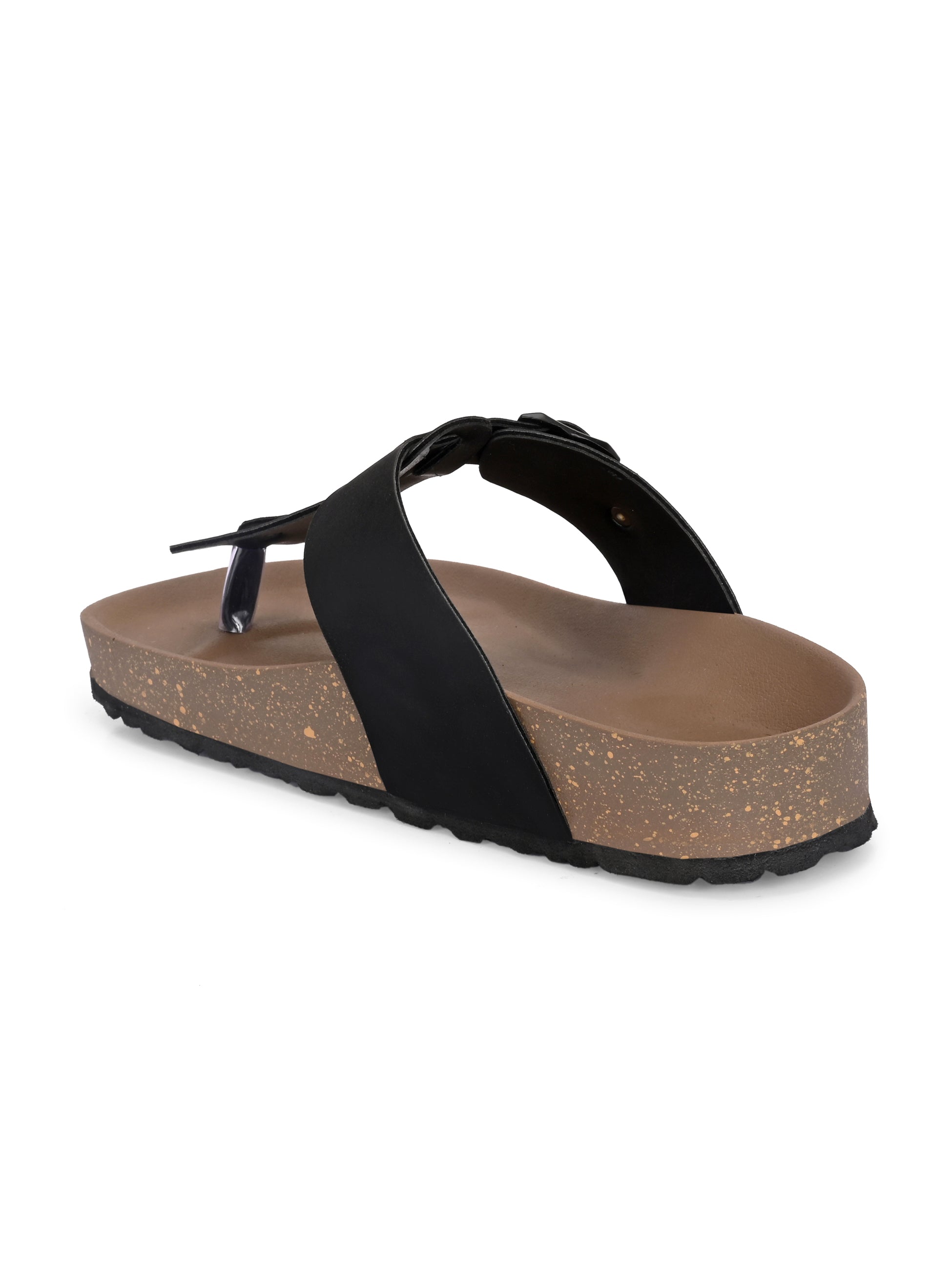 Black Men's casual slip-on closure sandal