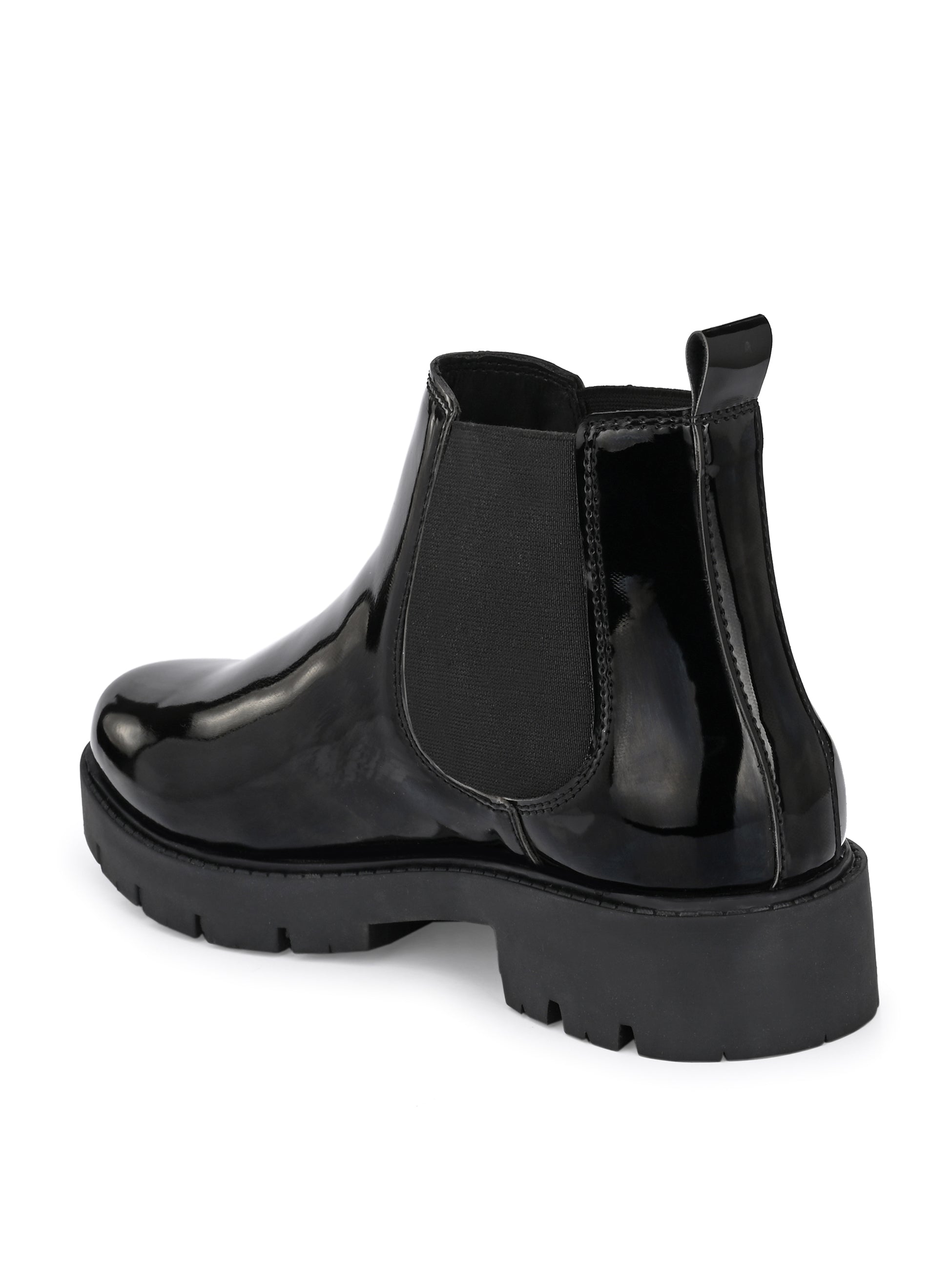 Matte Black Block Heel Boots