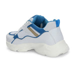 Grey & Blue colour Men's lace-up casual shoes with white laces.