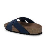 Blue Men's casual flat heel criss-cross sandal 