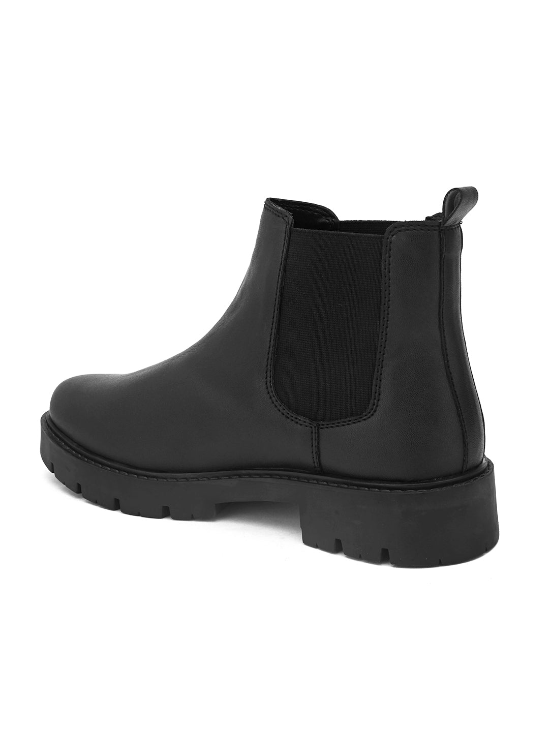 Matte Black Block Heel Boots