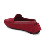 Stylish maroon woven loafer with textured design