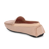 Stylish pink woven loafer with textured design