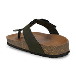 Olive Men's casual slip-on closure sandal