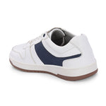 White & Blue Men's casual lace-up sneakers with white laces.