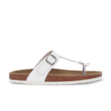 White Men's casual slip-on footbed sandal