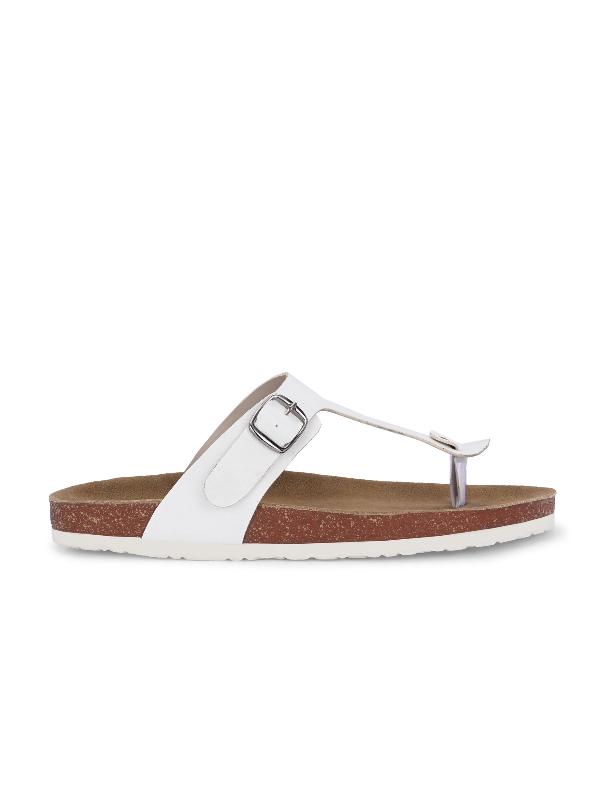 White Men's casual slip-on footbed sandal