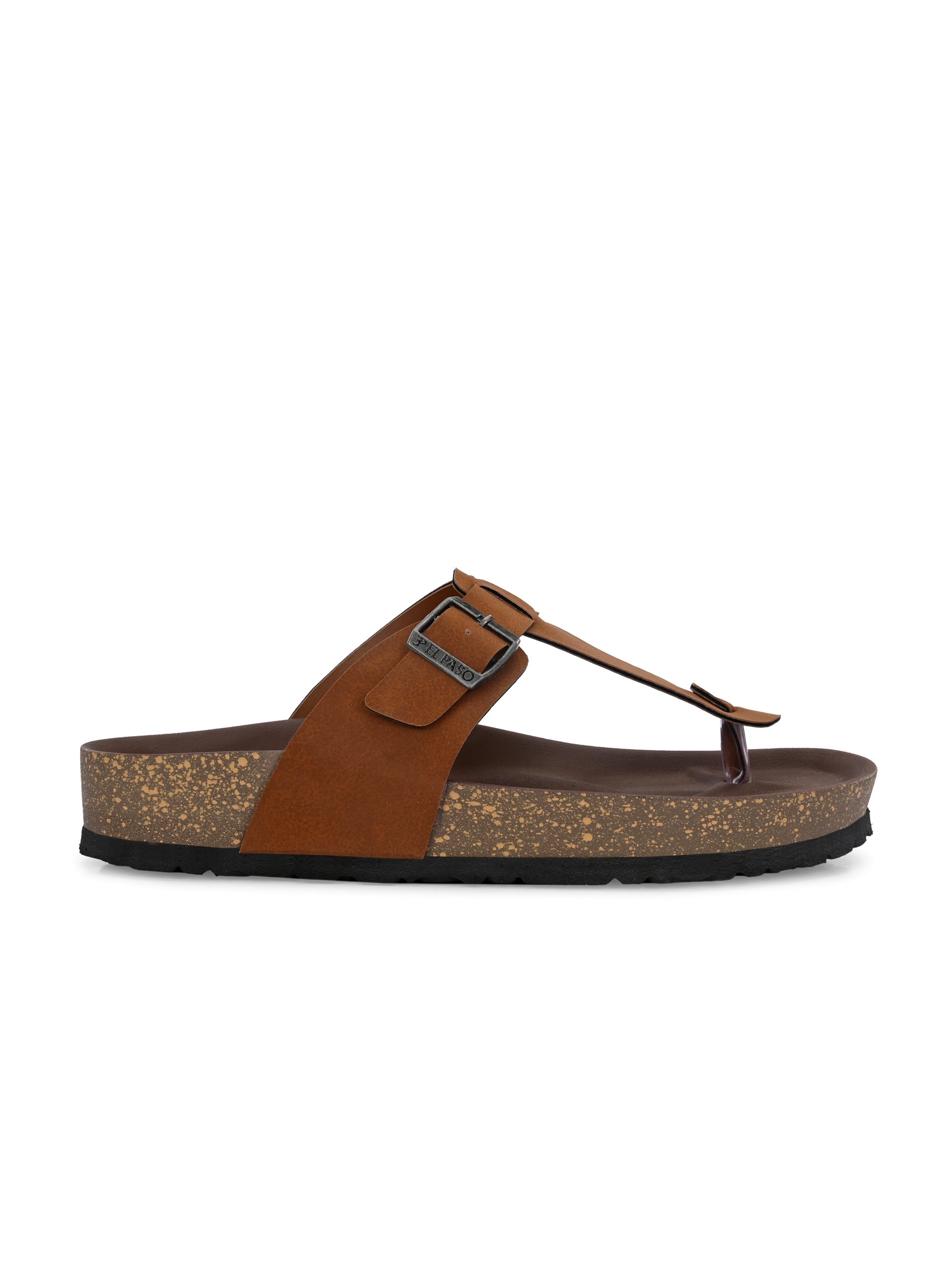 Tan Men's casual slip-on closure sandal