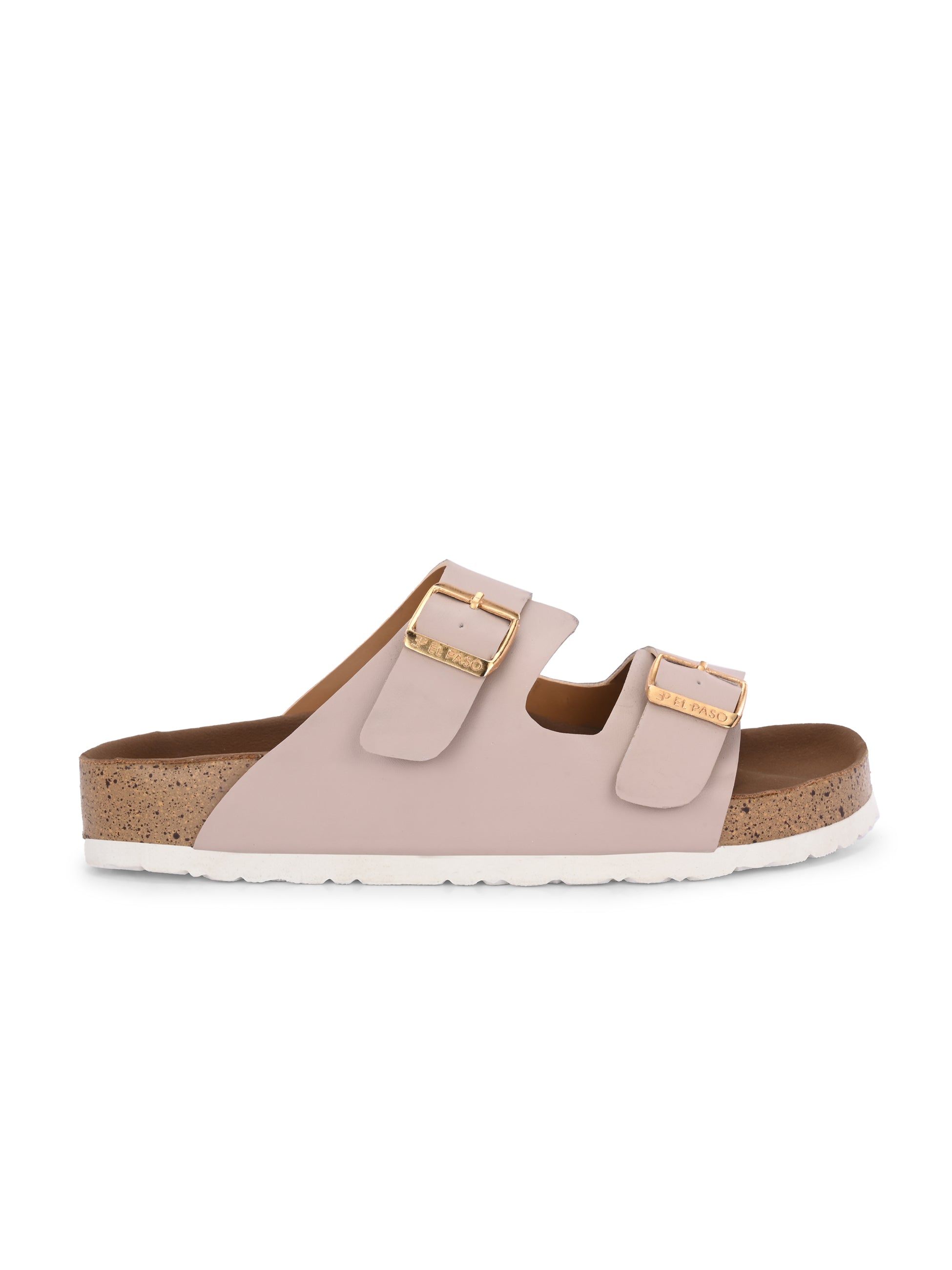 Light Pink Women's casual flat heel buckle strap sandal