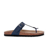 Blue Men's casual slip-on footbed sandal