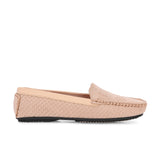 Stylish pink woven loafer with textured design