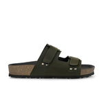 Olive Men's casual flat heel buckle strap sandal 