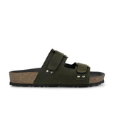 Olive Men's casual flat heel buckle strap sandal 