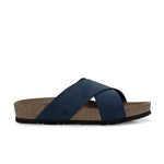 Blue Men's casual flat heel criss-cross sandal 