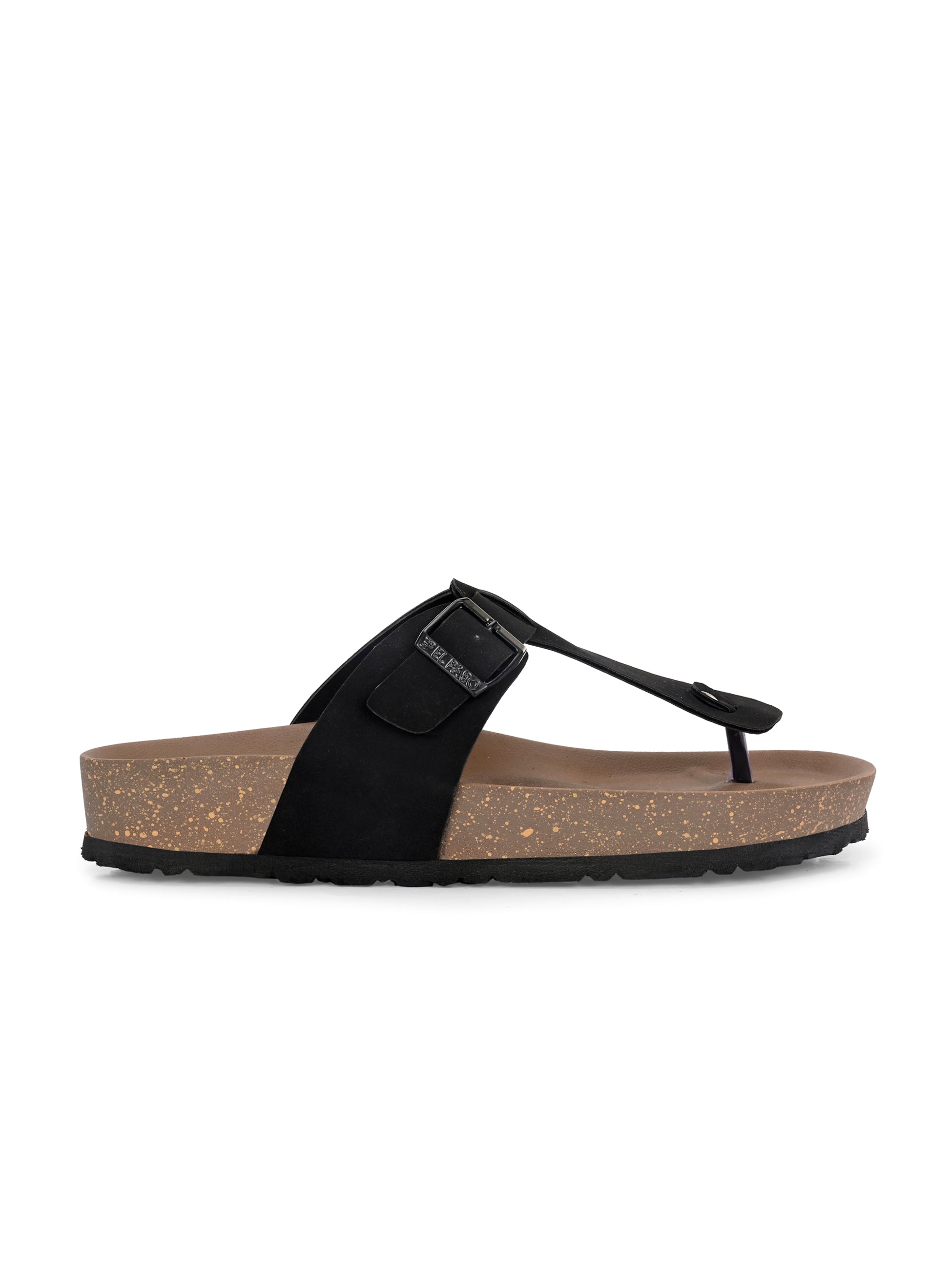 Black Men's casual slip-on closure sandal