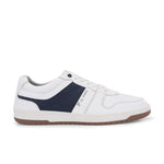 White & Blue Men's casual lace-up sneakers with white laces.