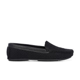 Stylish black woven loafer with textured design