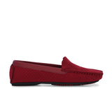 Stylish maroon woven loafer with textured design