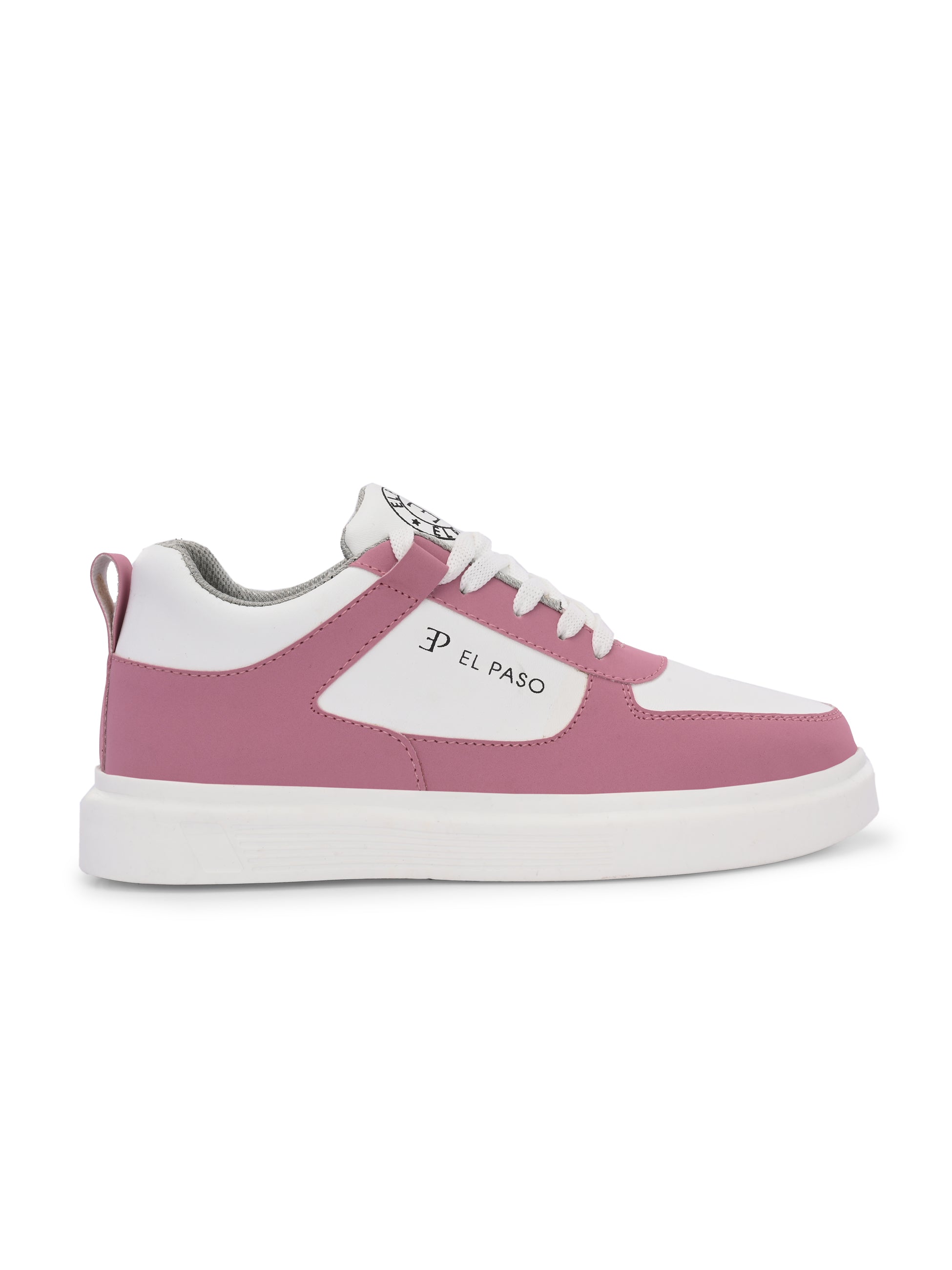 Pink Lace-Up Platform Heel Sneakers 