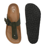 Olive Men's casual slip-on closure sandal